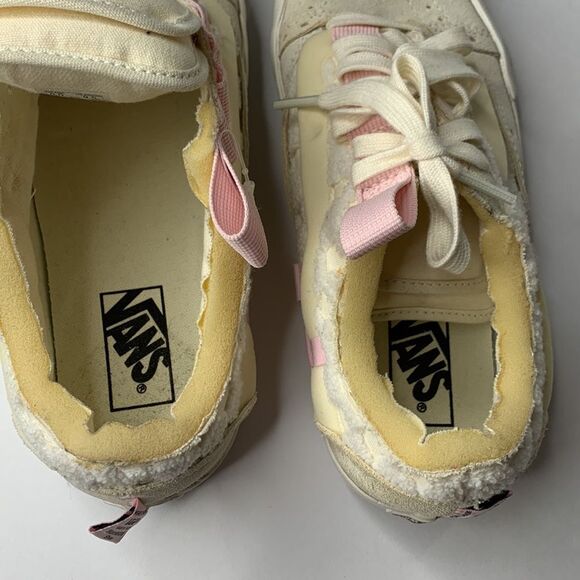 Vans Chenille Check Old Skool Cap beige/pink suede lace-up sneakers NWOB - Picture 12 of 12